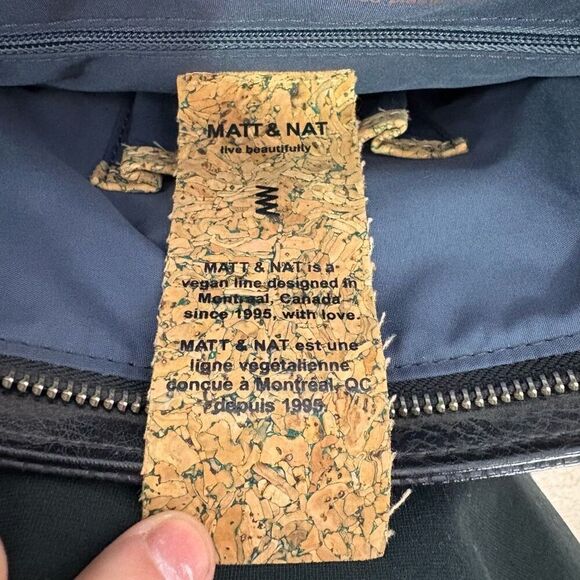 Matt & Nat Black Vegan Leather Large Tote Bag Purse with Long Strap - Picture 11 of 13